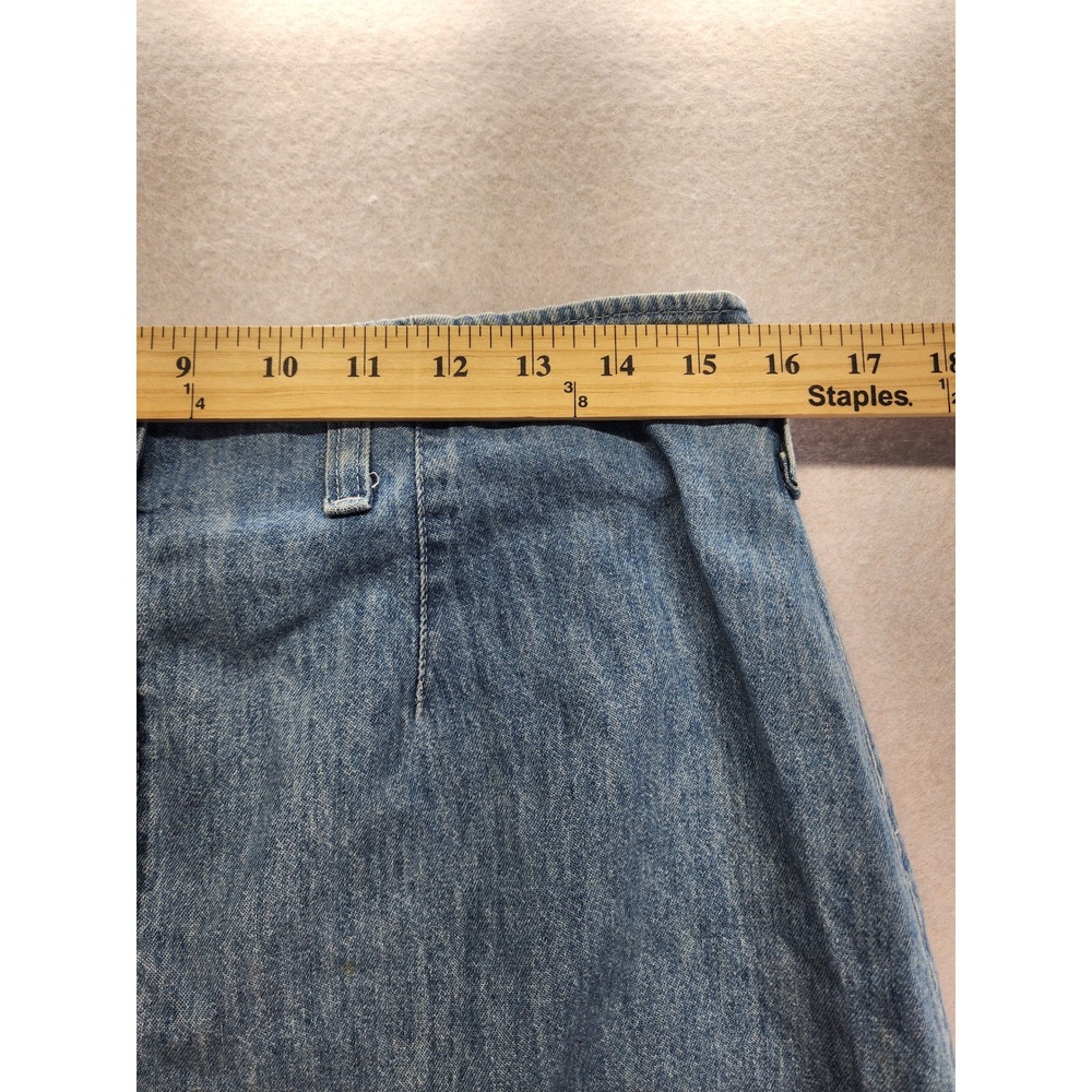 Hunt Club Vintage Blue Denim Button Front Maxi Skirt Womens Size 16 High Waist - Picture 4 of 8